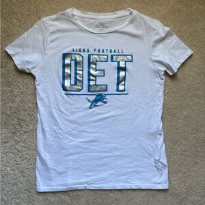 White Detroit Lions Football T-Shirt